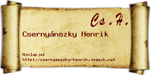 Csernyánszky Henrik névjegykártya