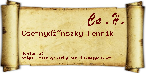 Csernyánszky Henrik névjegykártya